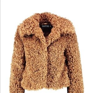 Premium Teddy Faux Fur Crop Coat